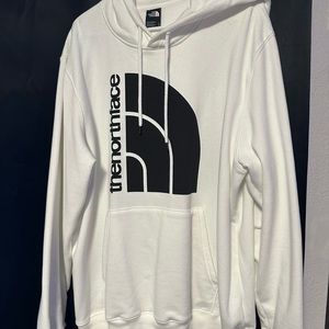 White northface hoodie worn once, no stains brand new condition size XL